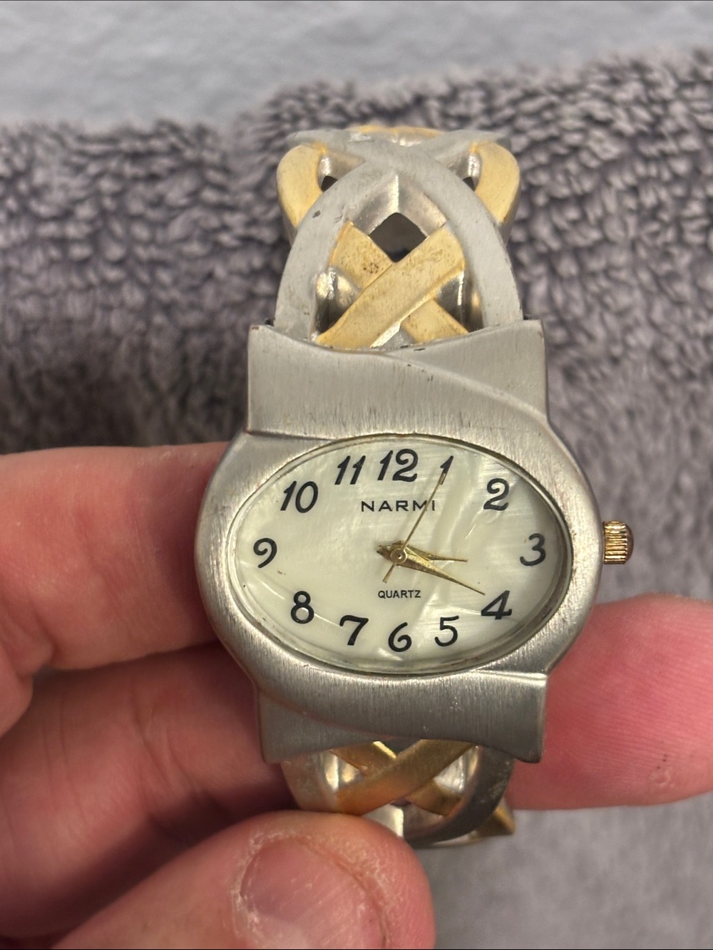 Narmi Two-Tone Silver and Gold Women's Quartz Watch with White Dial